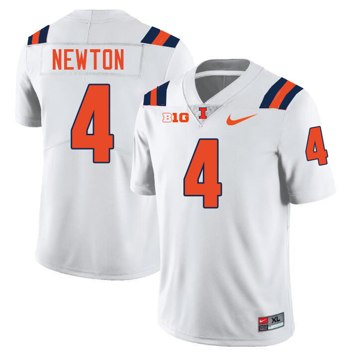 #4 Jer'Zhan Newton Illinois Fighting Illini Football Jersey,Uniforms-White